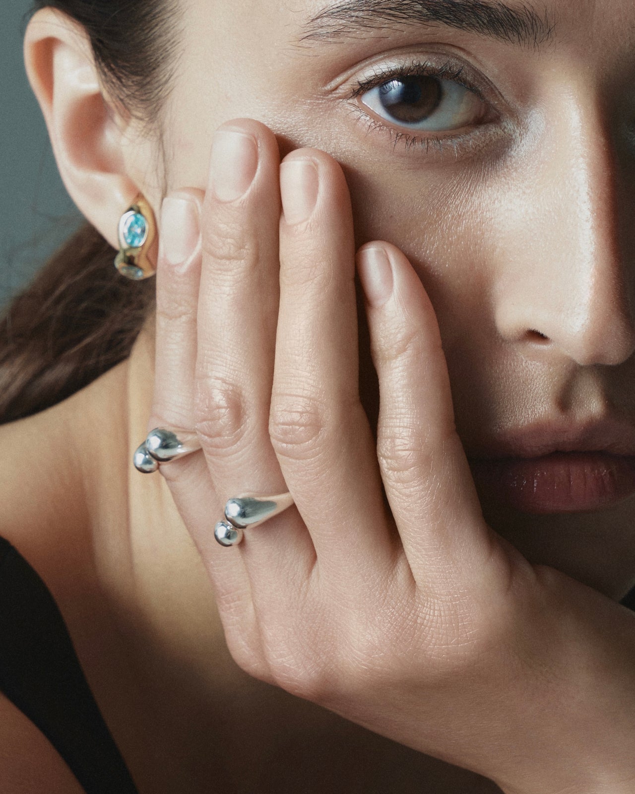Halo Open Twisted Ring in Silver