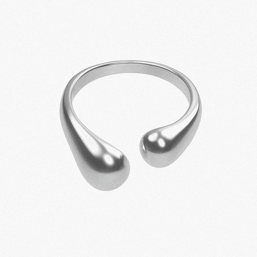 Halo Open Twisted Ring in Silver