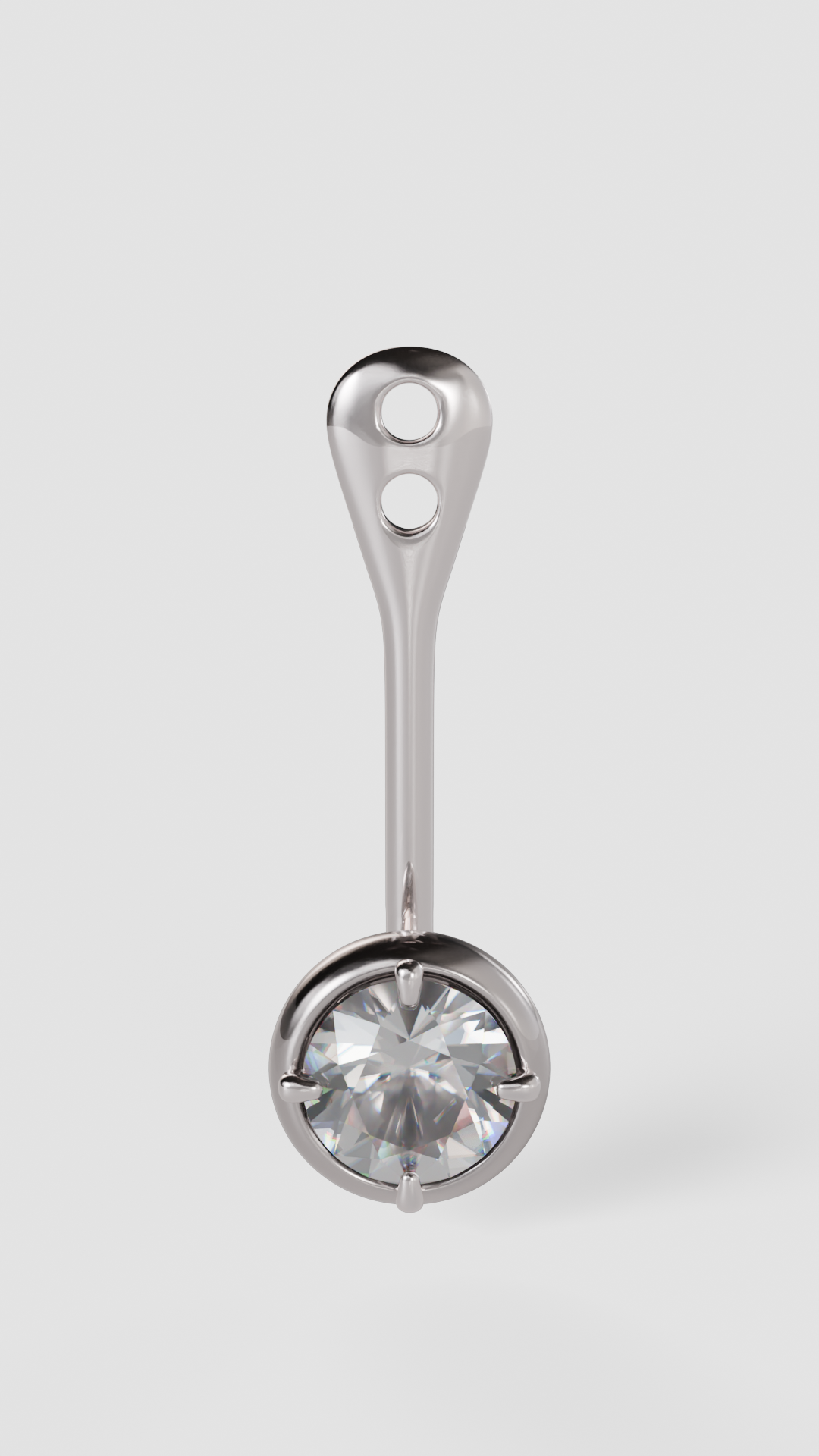 Bright Silver Mono Ear Jacket