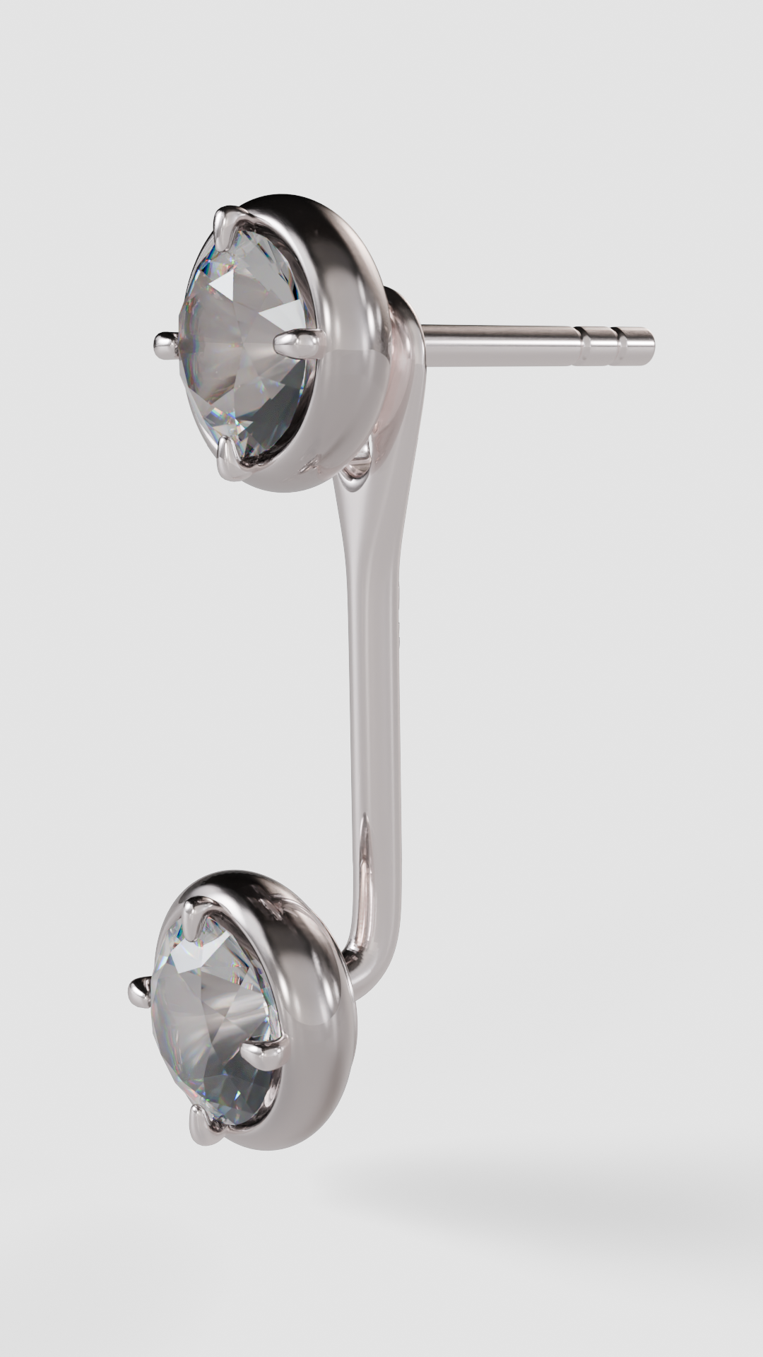 Bright Silver Mono Ear Jacket