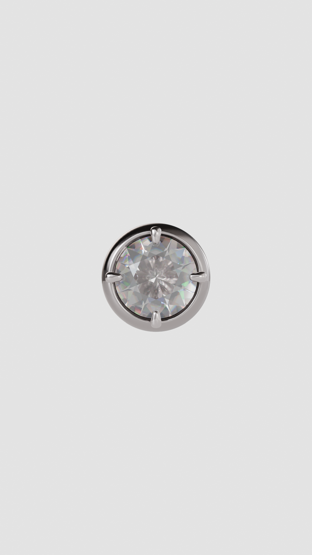 Bright Silver Mono Ear Stud