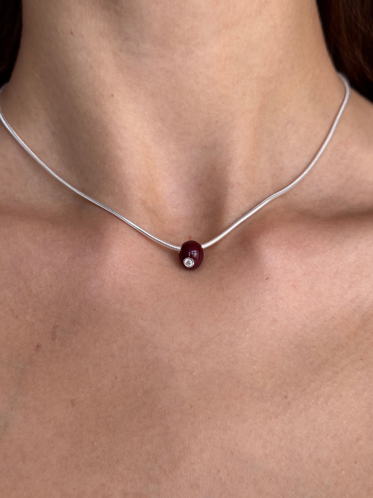 Dry Garnet Ball Necklace
